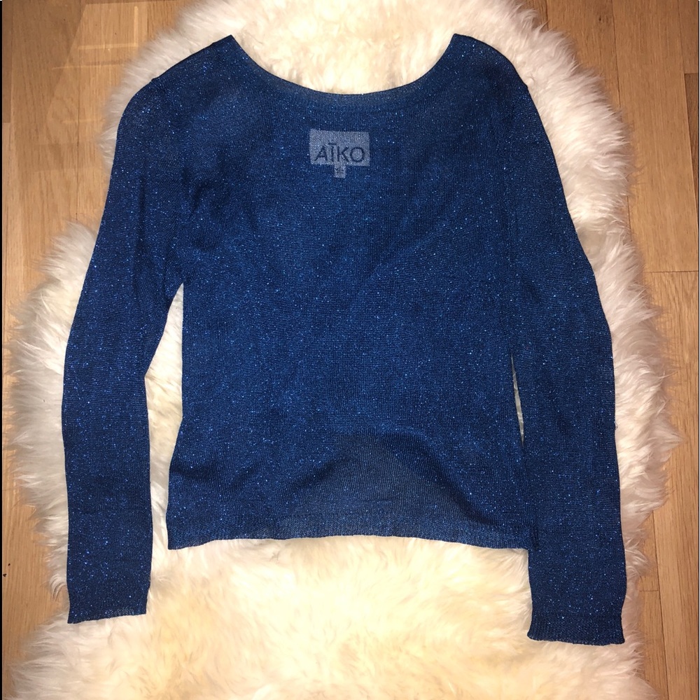Metallic Open Back Sweater